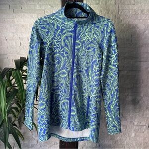 J. McLaughlin Green Blue “Billie” Full Zip Polyester Spandex Active Jacket Small